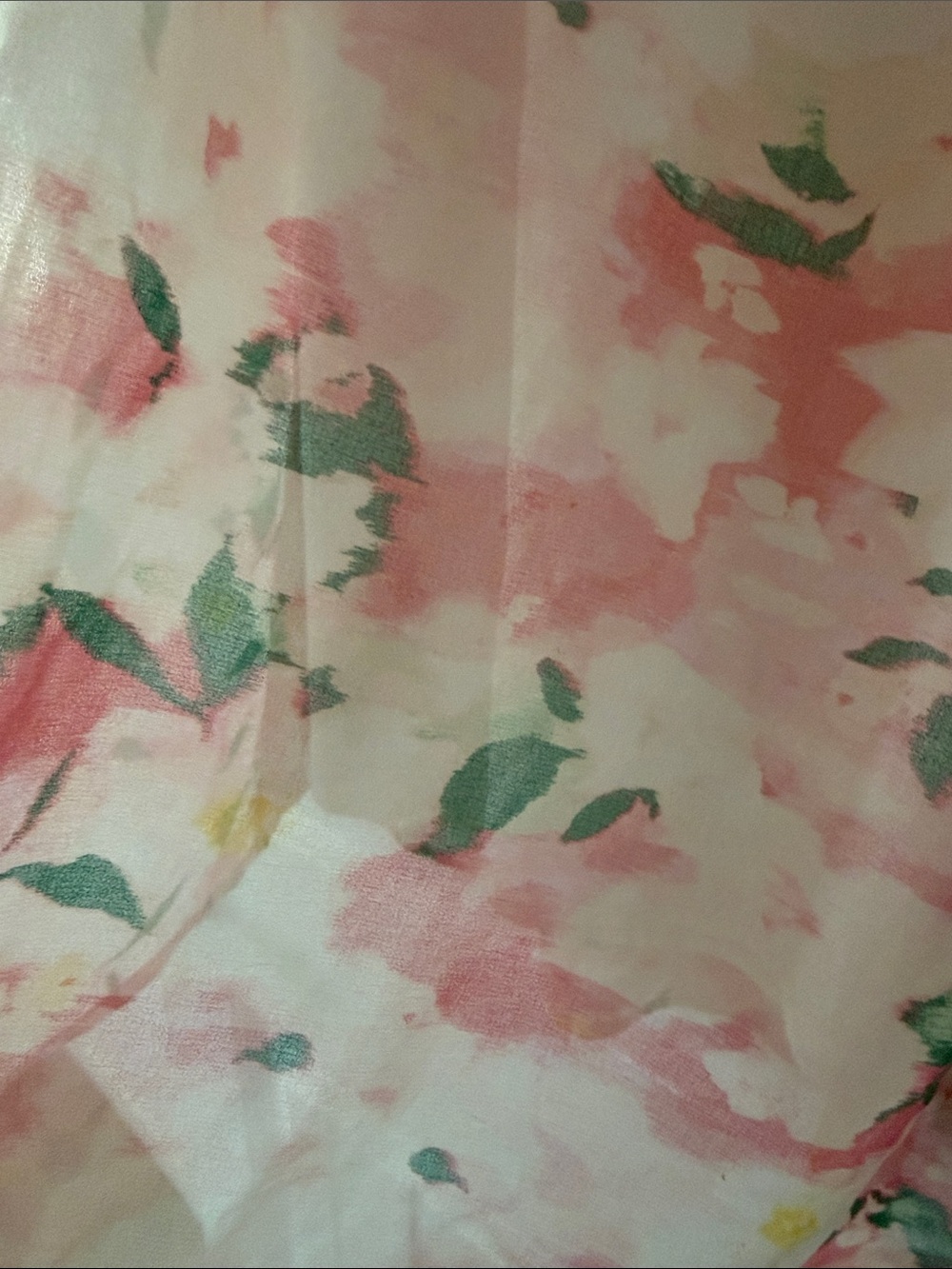 Pink Floral Midi Skirt with Elastic Waist - Picture 2 of 7
